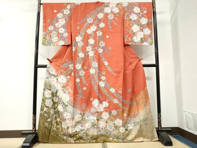 平和屋着物●訪問着　辻が花　絞り　銀通し地　正絹　逸品　CABK7760yc 30,420円