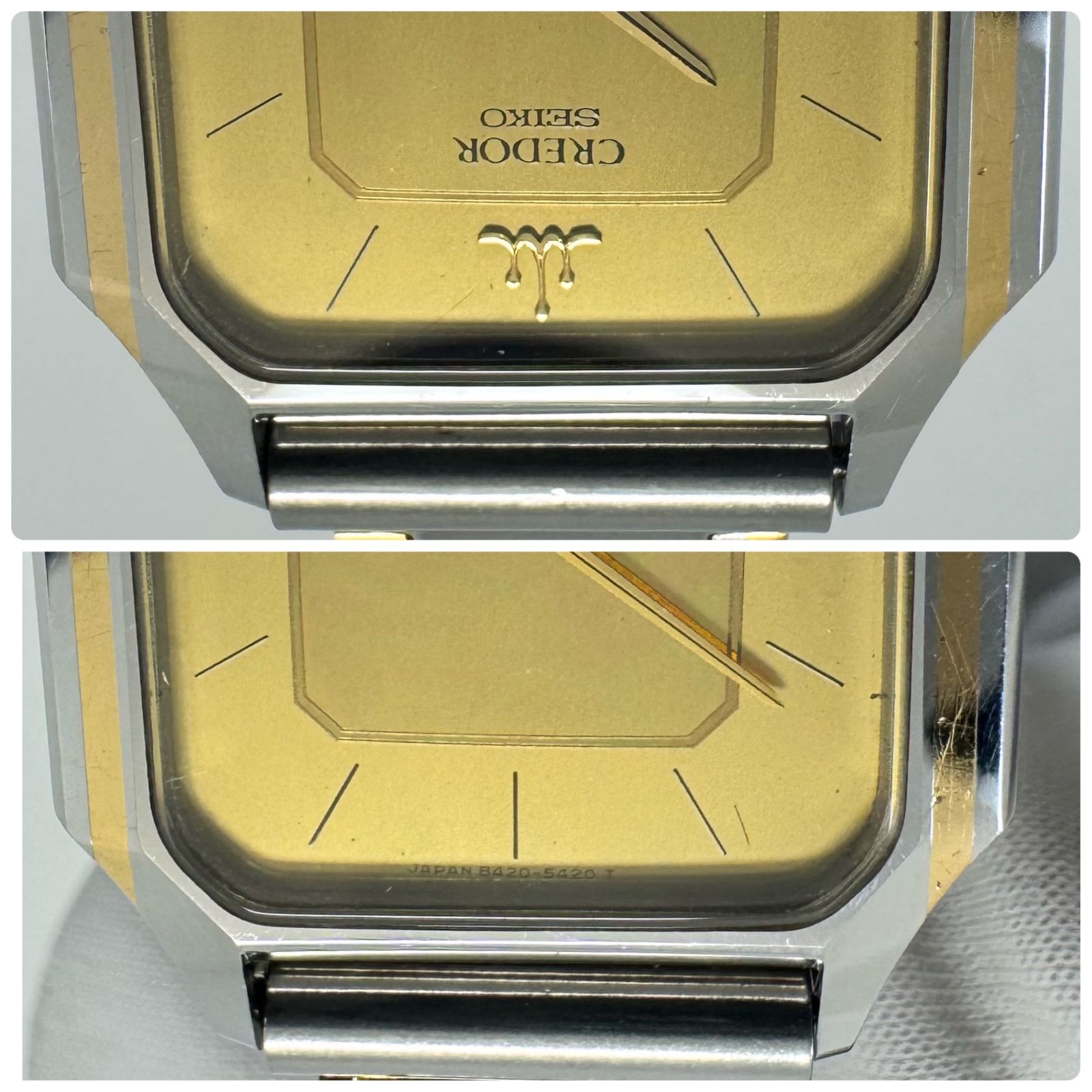 電池交換済み】セイコー SEIKO クレドール CREDOR 8420-5370 イエロー