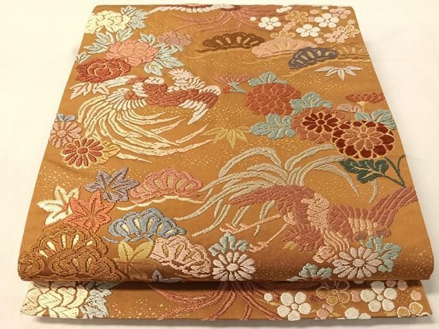 平和屋着物●六通柄袋帯　唐織　松竹梅鳳凰文　金糸　正絹　逸品　CABL6093vp 21,164円