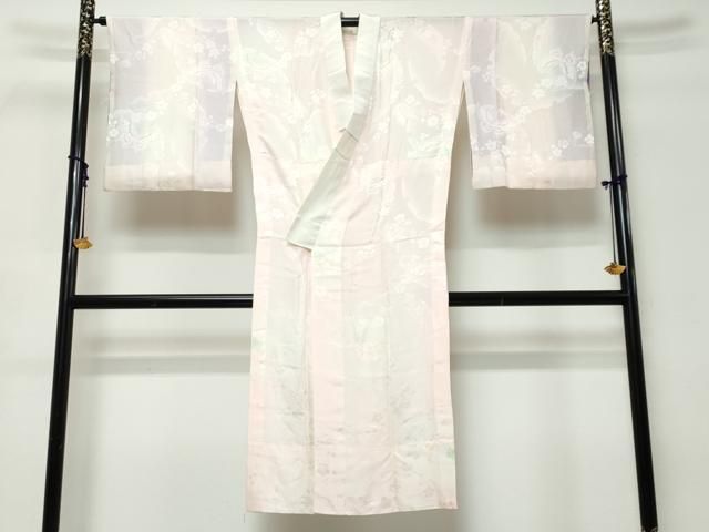 平和屋着物●長襦袢　無双仕立て　雪輪花蝶文　暈し染め　正絹　逸品　DABI9124ud