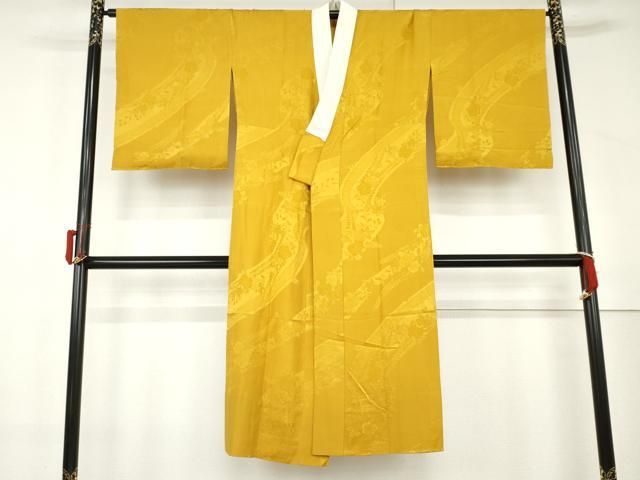 平和屋着物●長襦袢　無双仕立て　辻が花地紋　金色　やまと誂製　正絹　逸品　AABL4199cs