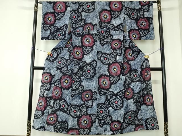 平和屋着物∴夏物　浴衣　有松鳴海絞り　草花文　綿　逸品　DABI8821cd 22,152円
