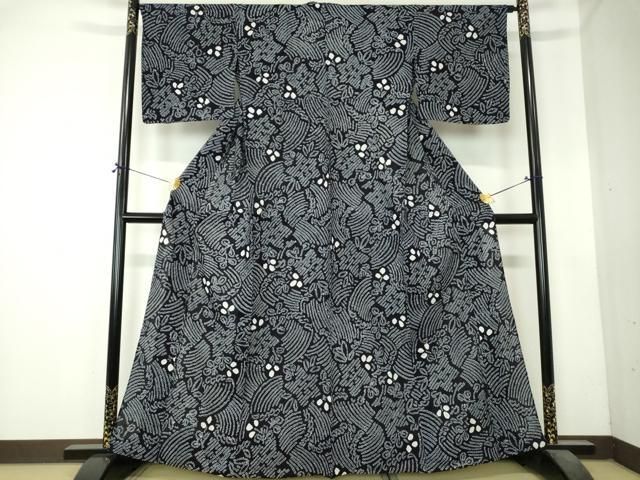 平和屋着物∴夏物　浴衣　有松鳴海絞り　舞花文　綿　逸品　DABI8835cd