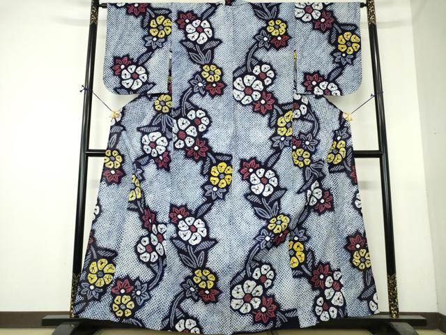 平和屋着物∴夏物　浴衣　有松鳴海絞り　枝花文　綿　逸品　DABI8846cd 23,088円