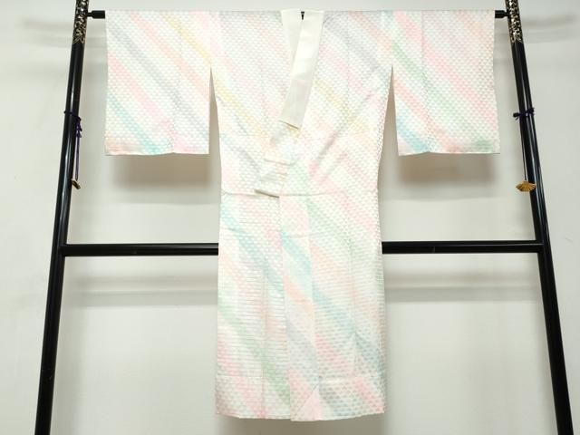 平和屋着物●長襦袢　無双仕立て　鱗地紋　暈し染め　反端付き　正絹　逸品　DABI2896ud
