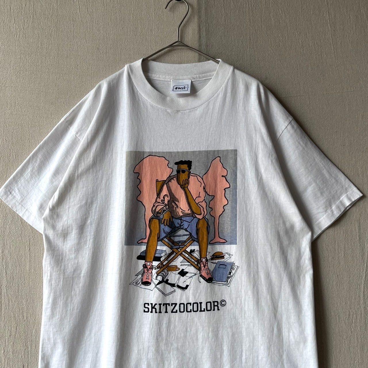 USA製 90s Vintage Tシャツ / L コットン ホワイト 人 プリント 半袖 ビンテージ T6-07113-9343 9,790円
