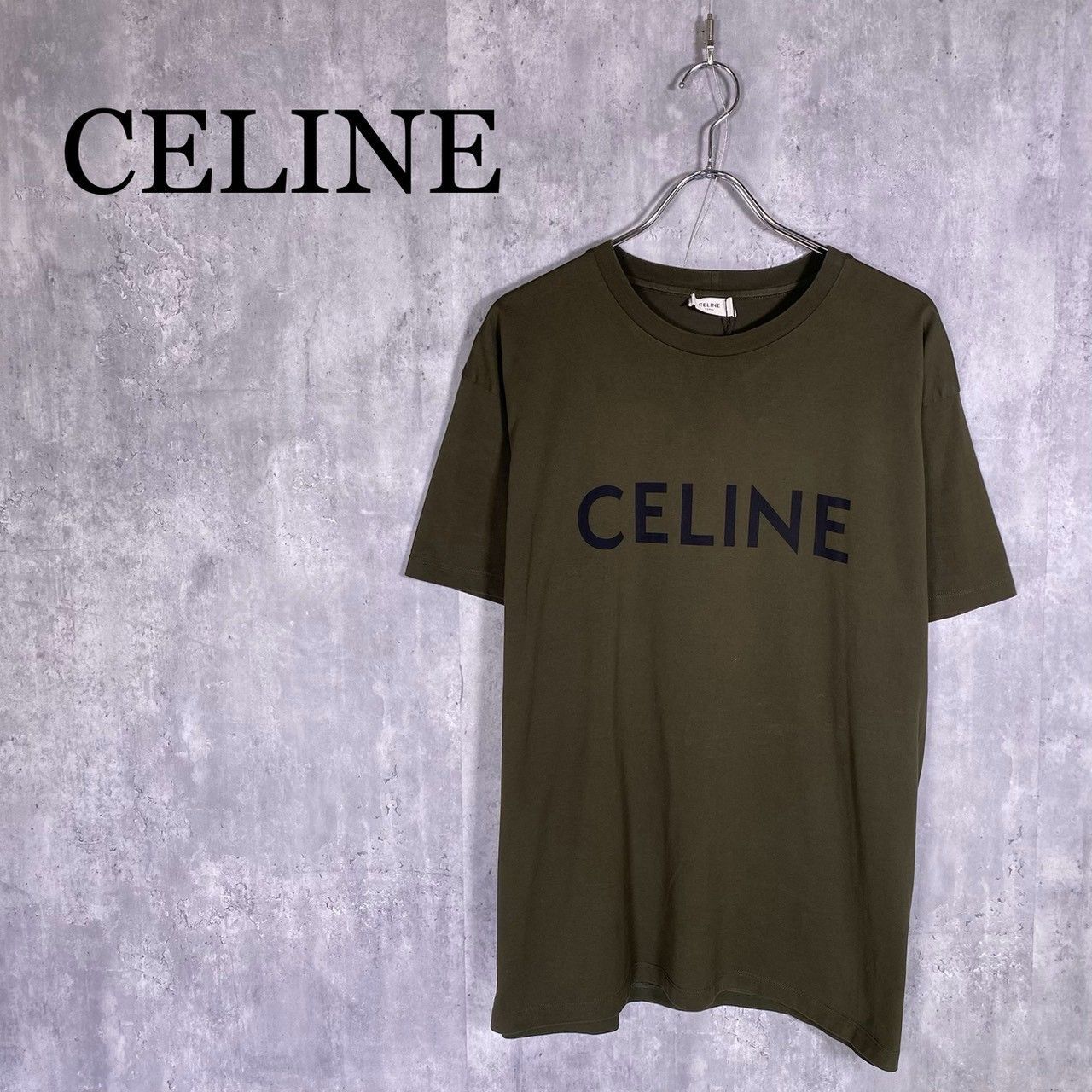 『CELINE』セリーヌ (M) フロントロゴプリントTシャツ メンズ