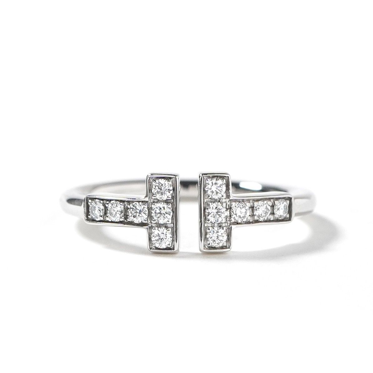 ティファニー TIFFANY&Co. ダイヤモンド ワイヤー リング Tワイヤー Tワイヤーリング Tモチーフ ティファニー T リング 指輪 750WG シルバー 銀 ホワイトゴールド　750WG　K18　Au750