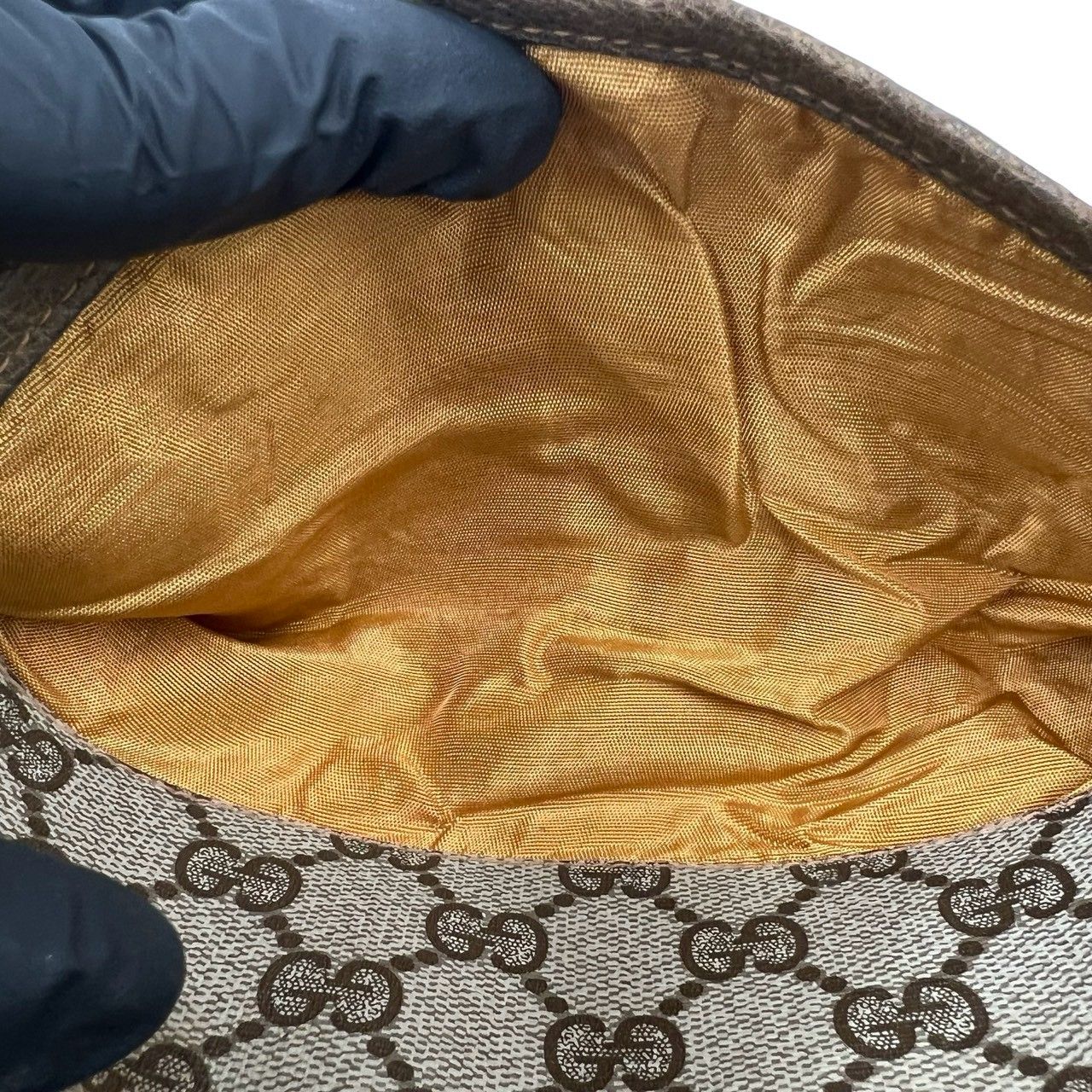 【ヴィンテージ】オールドグッチ　クラッチバッグ　gg柄　シェリーライン　金具　茶 極 美品 GUCCI グッチ オールドグッチ ヴィンテージ シェリーライン GG