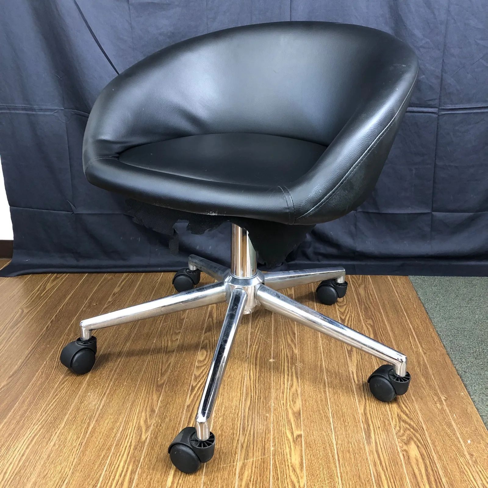 S【値下げ交渉可能】ビジターチェア 昇降式 5輪タイプ ブラック オフィス家具 直接引き取り歓迎！横浜市