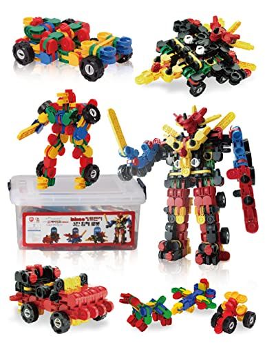 iRiNGO(アイリンゴ)390ピース 知育玩具 ロボット のりもの 3歳から 音が出るブロック 立体パズル 154440f0