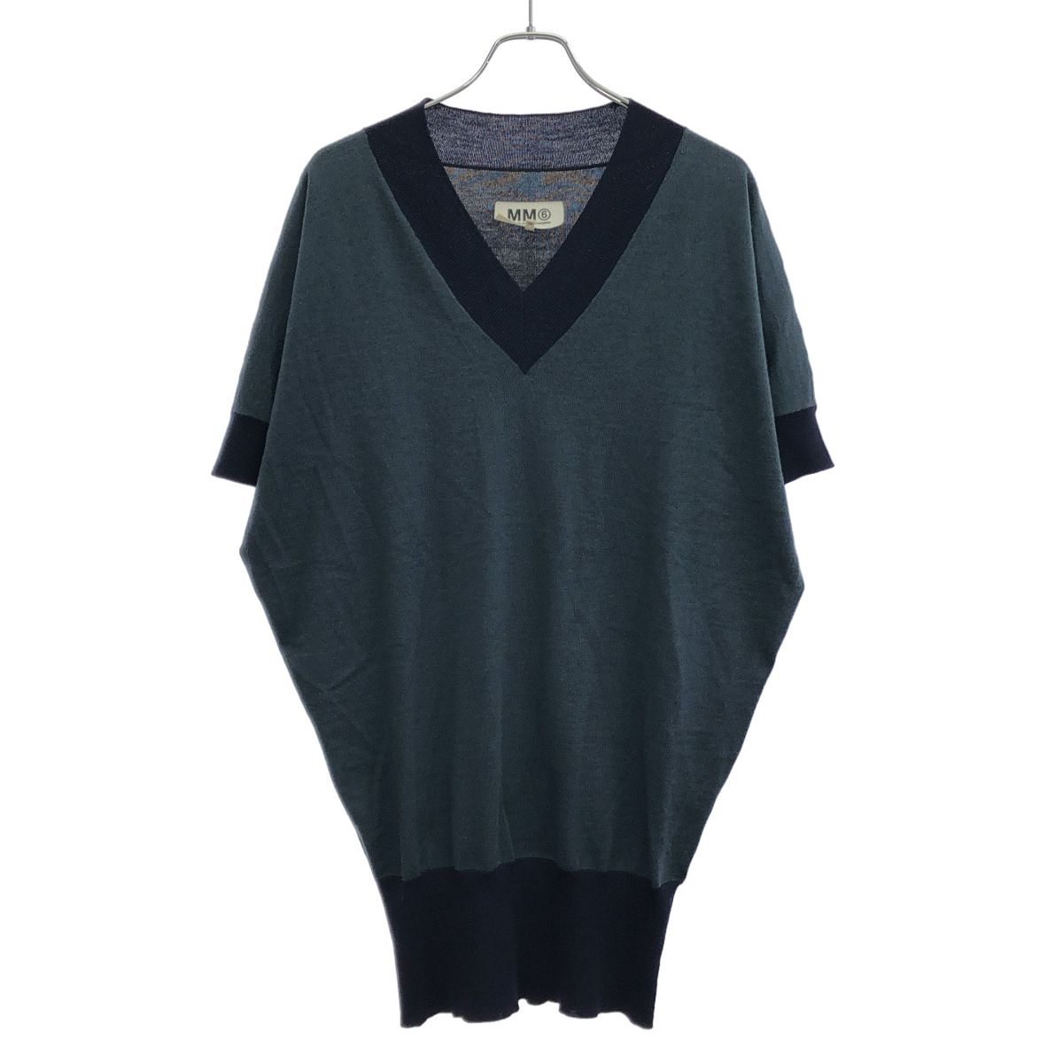 MM6 エムエムシックス 13AW Vネックブロックカラーニットトップス S32HA0350 ミックス M