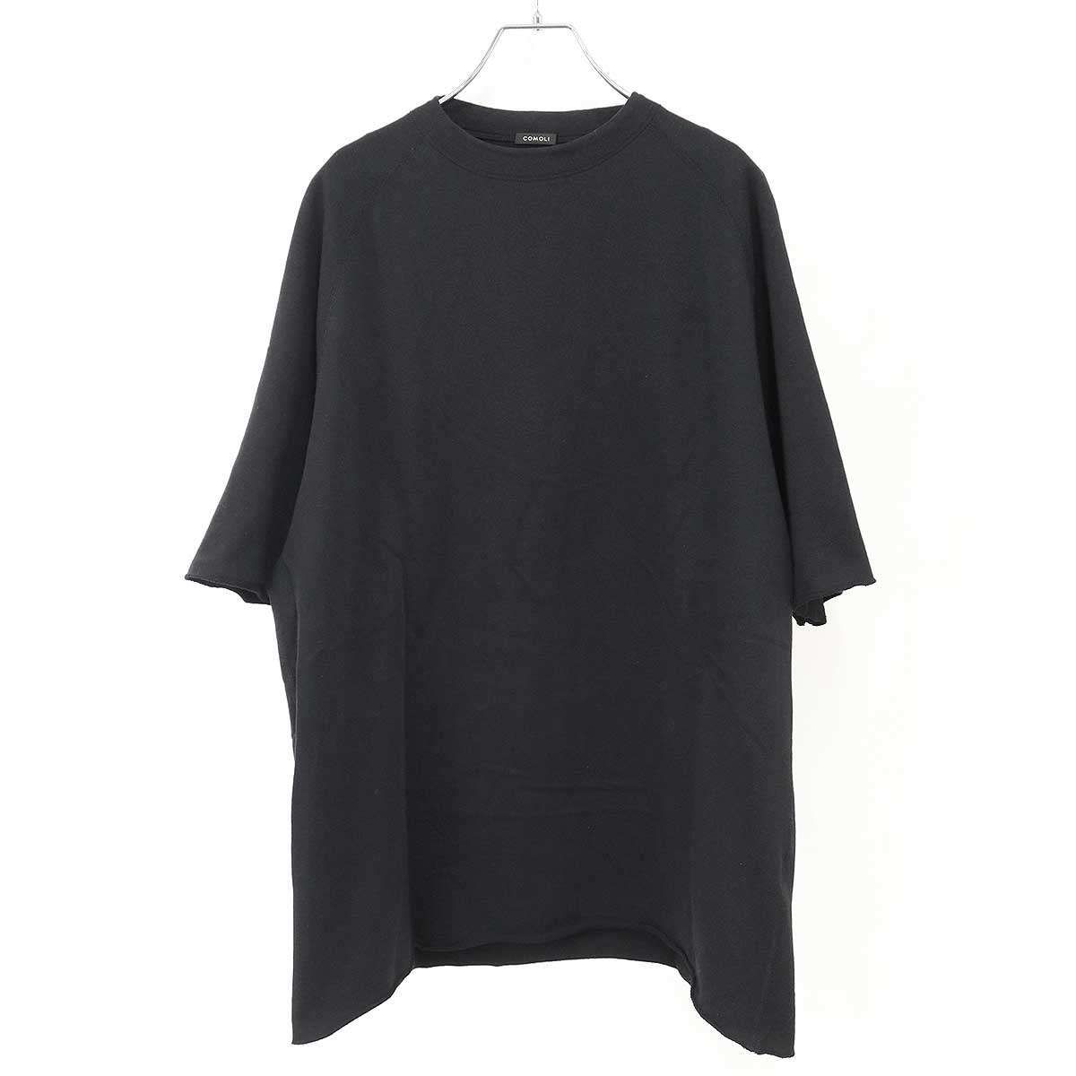 COMOLI コモリ 25SS LWコットン裏毛 半袖クルーラグランTシャツ B01-05026 ブラック 3