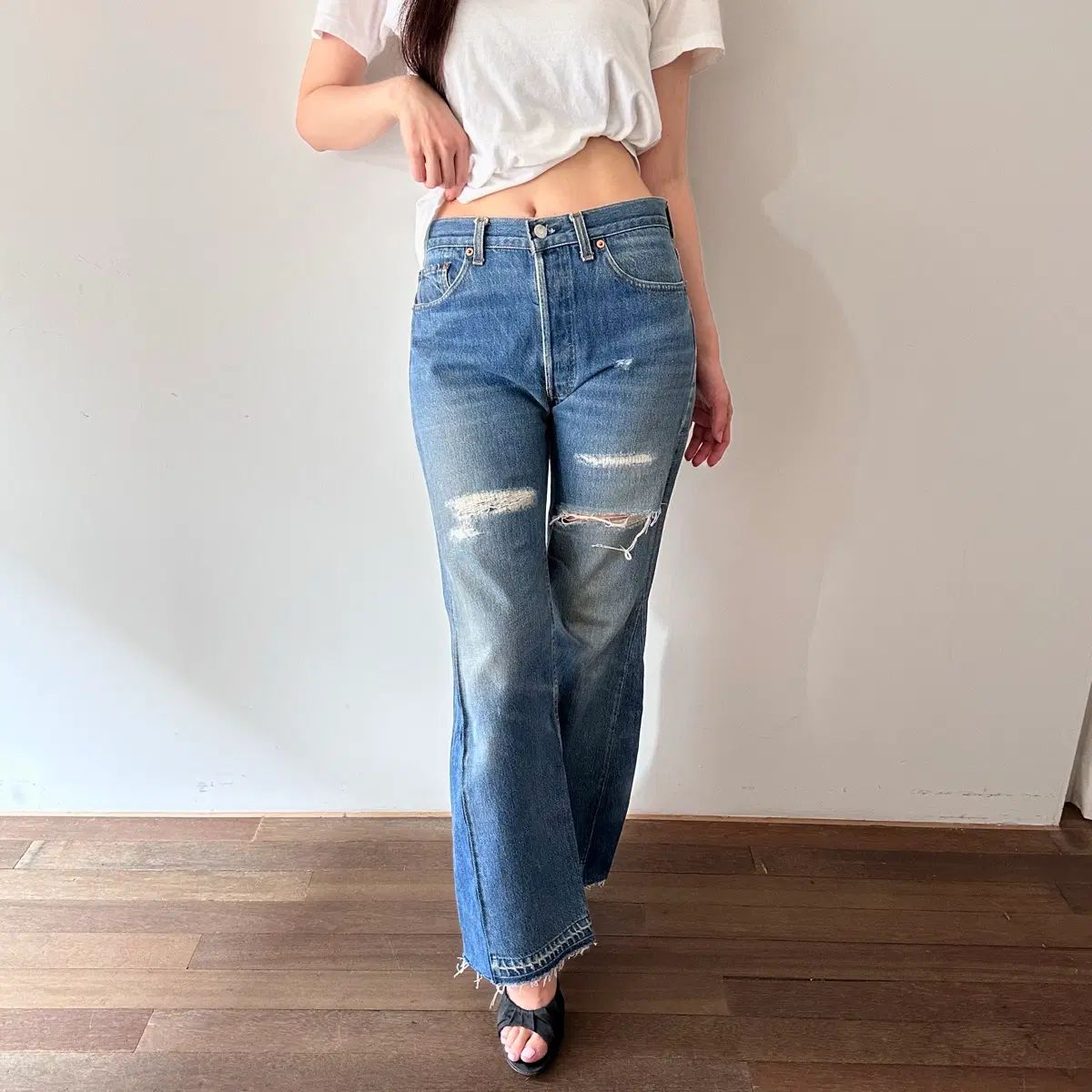リーバイス levi's ブーツカット リメイク デニム ズボン