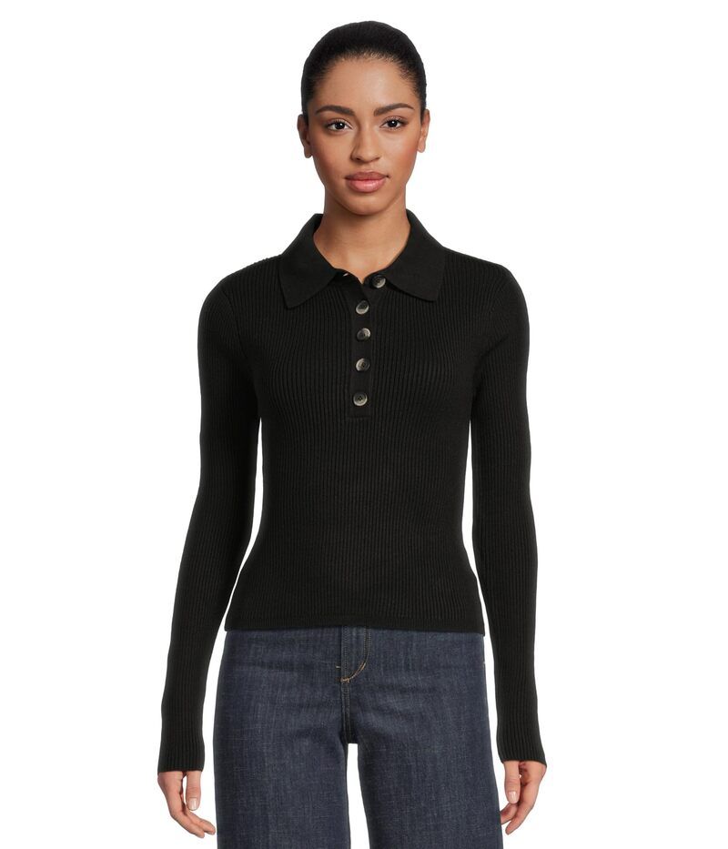 ジョーズジーンズ レディース アウター ニット・セーター ポロシャツ Joes Jeans The Lisa Polo Sweater Black ブラック