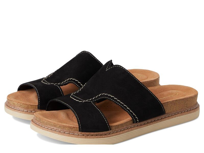 クラークス レディース シューズ サンダル Clarks Arwell Walk Black Nubuck ブラック