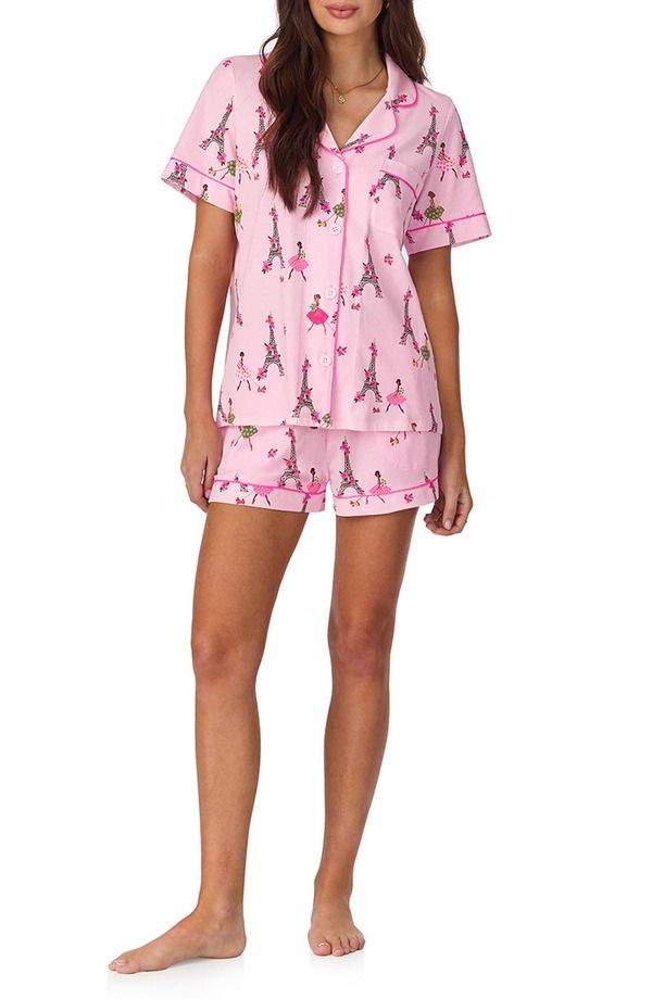 ベッドヘッドパジャマ レディース アンダーウェア ナイトウェア プリント ジャージー BedHead Pajamas Print Stretch Jersey Short Pajamas Tres C