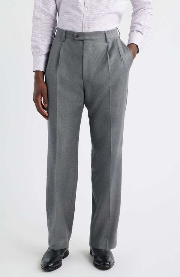 ザネッラ メンズ ボトムス カジュアルパンツ ストレート プリーツ Zanella Bennett Straight Leg Pleatedress Pants Light Grey グレー