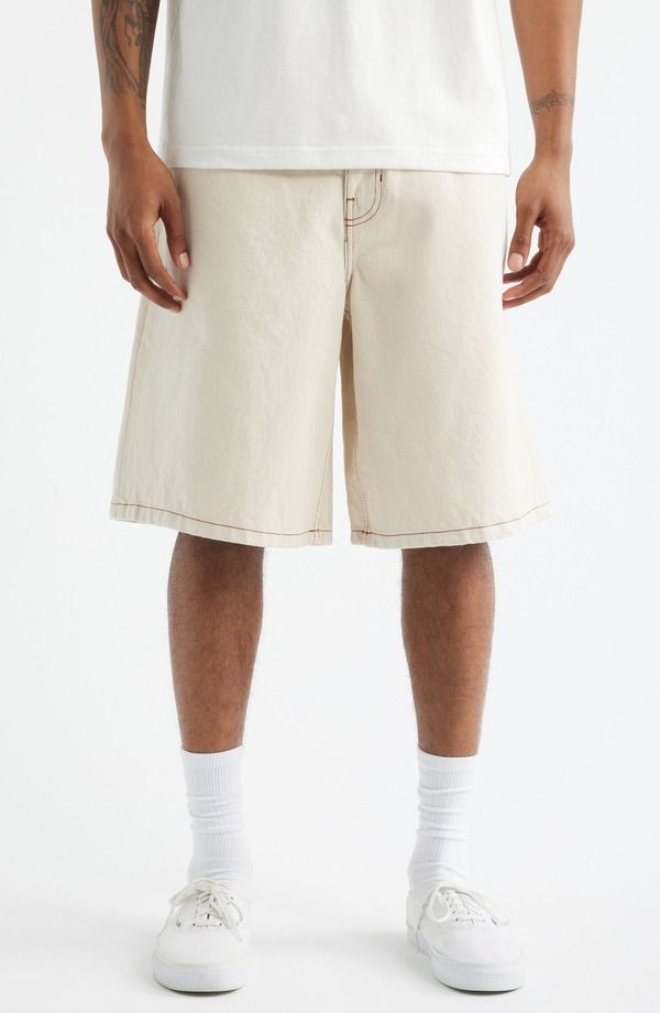 バンズ メンズ ボトムス ハーフパンツ・ショーツ ショートパンツ デニム Vans Check5 Baggy Denim Shorts Natural Seed デニム