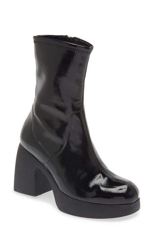 ワンダーズ レディース シューズ ブーツ・レインブーツ プラットフォーム Wonders Platform Bootie Black Patent ブラック