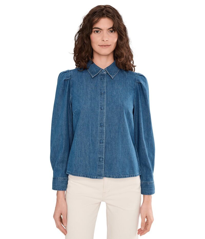 メイドウェル レディース トップス シャツ Madewell Puff Sleeve Fitted Shirt In Petersburg Wash Petersburg Wash