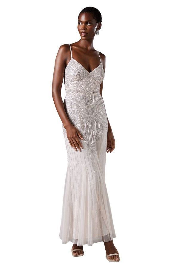 コースト レディース トップス ワンピース マキシ Coast Deco Embellished Cami Maxi Dress Neutral