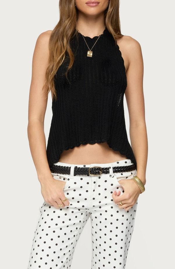 アディクテッド レディース トップス シャツ 背中開き ホルター EDIKTED Ivey Backless Halter Top Black ブラック 9,735円