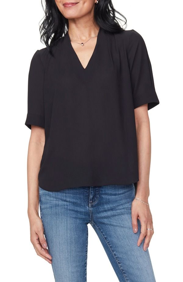 エヌワイディージェイ レディース トップス シャツ Vネック NYDJ Charming VNeck Top Black ブラック