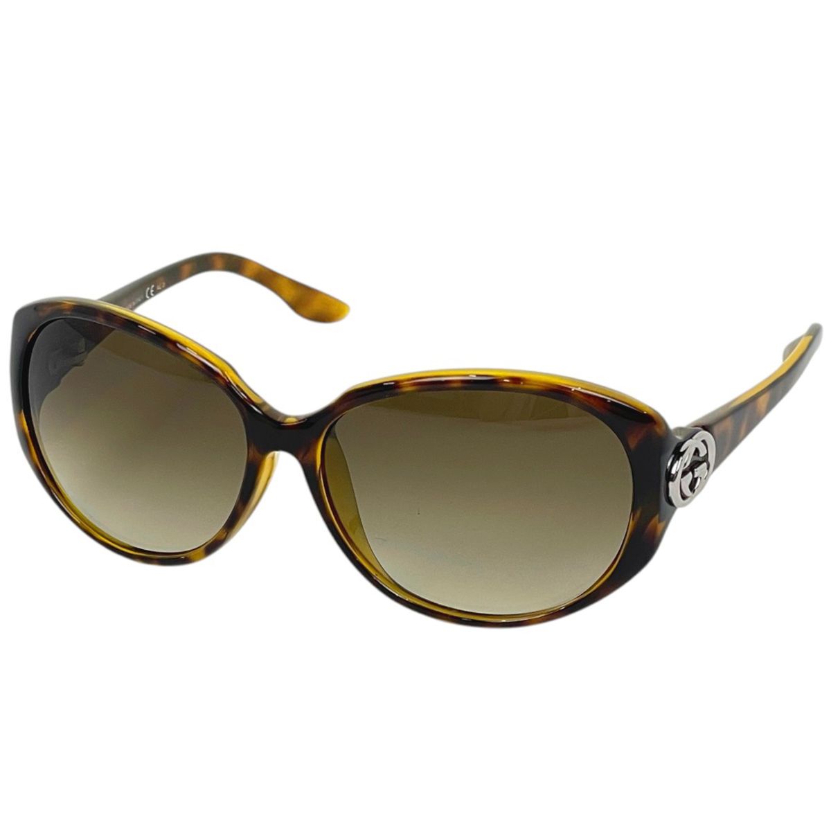 グッチ GUCCI サングラス インターロッキングG アイウェア デミ柄 プラスチック ブラウン GG3174 レディース 【中古】