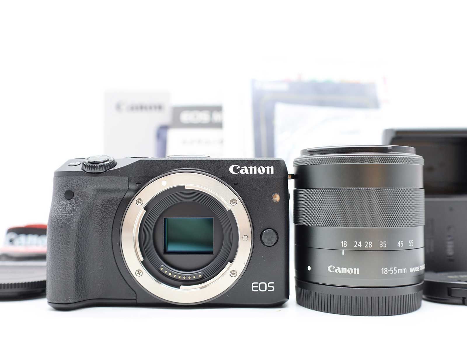 キャノン Canon EOS M3 24.2MP Camera Black 18-55mm Lens 元箱 [美品] #Z6753A