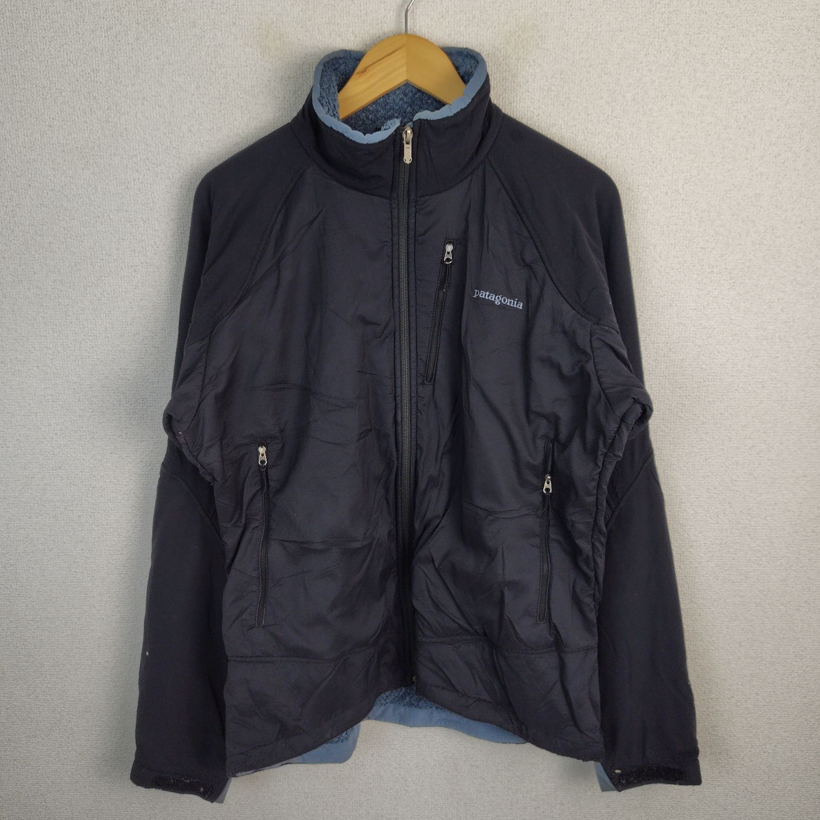 patagonia パタゴニア ジャケット 裏地フリース ジップアップ ブラック 黒 L メンズ 古着 レトロ シンプル