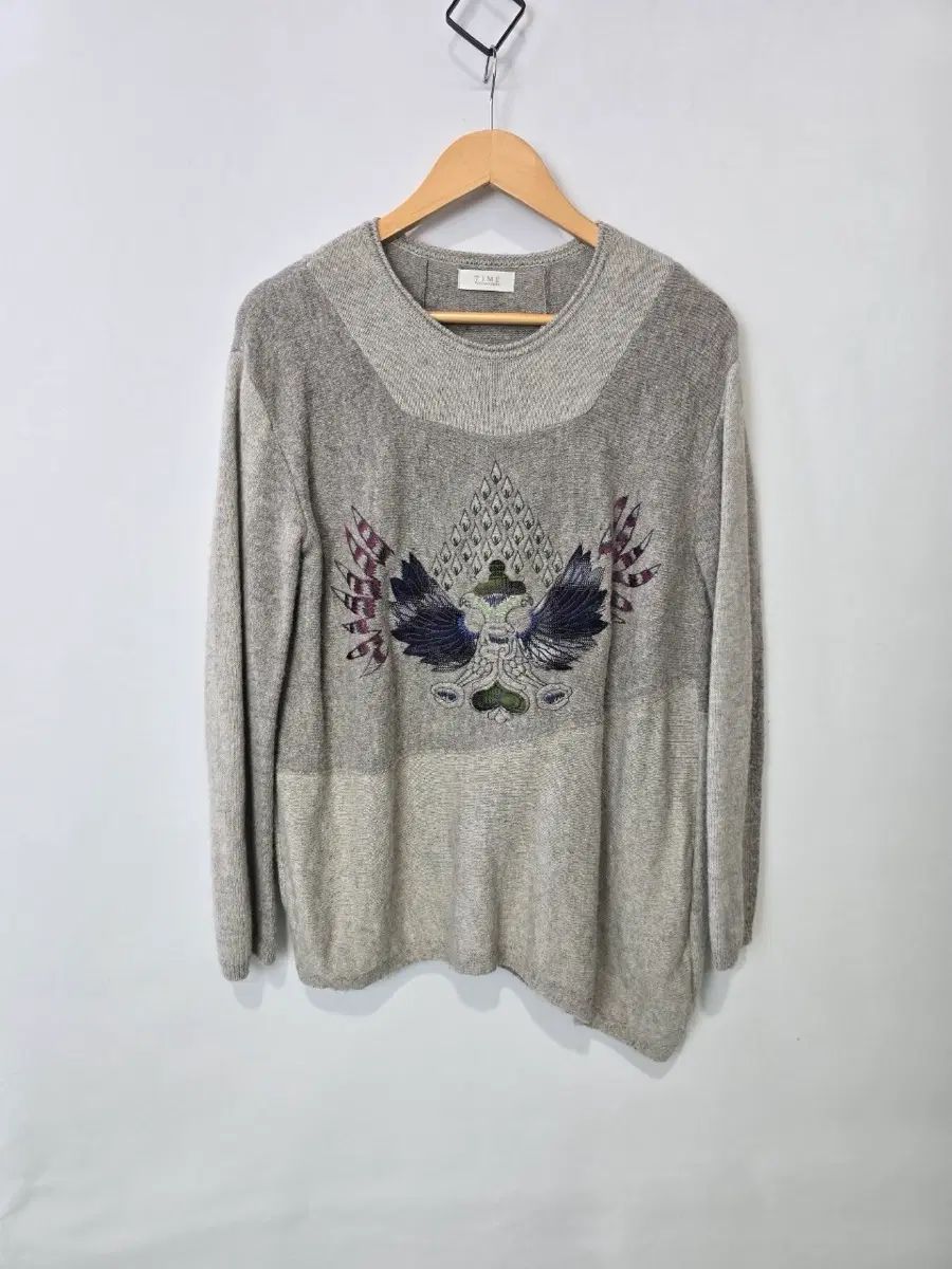 タイム ポストモダン ウール 刺繍 ニット F