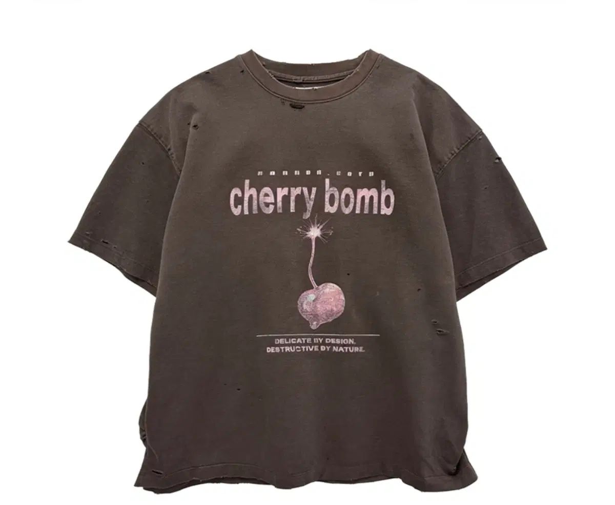 2 Nonnod ファーカリング さくらんぼ バム Tシャツ ブラウン 新品