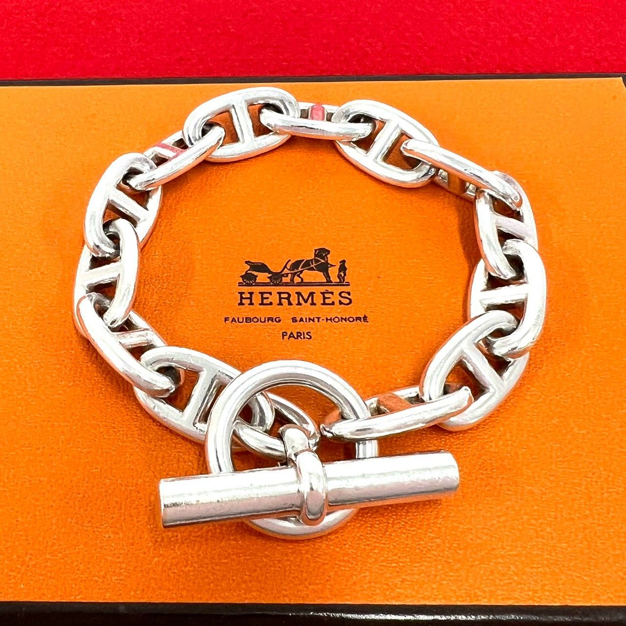 極 美品 HERMES エルメス シェーヌダンクル GM 13コマ ブレスレット