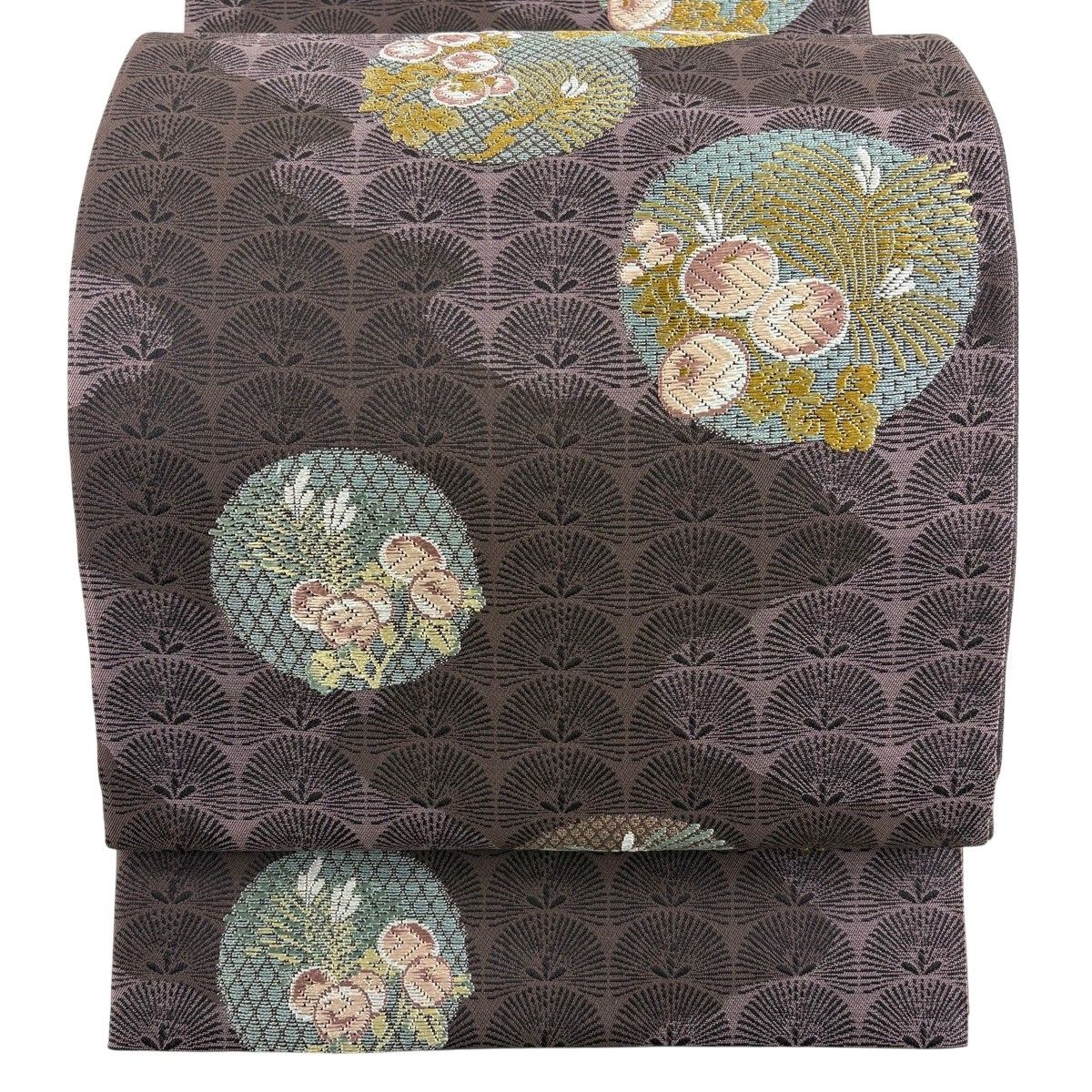 【美品】 袋帯 秀品 若松 万寿菊 金糸 小豆色 六通 正絹 【中古】 6,336円