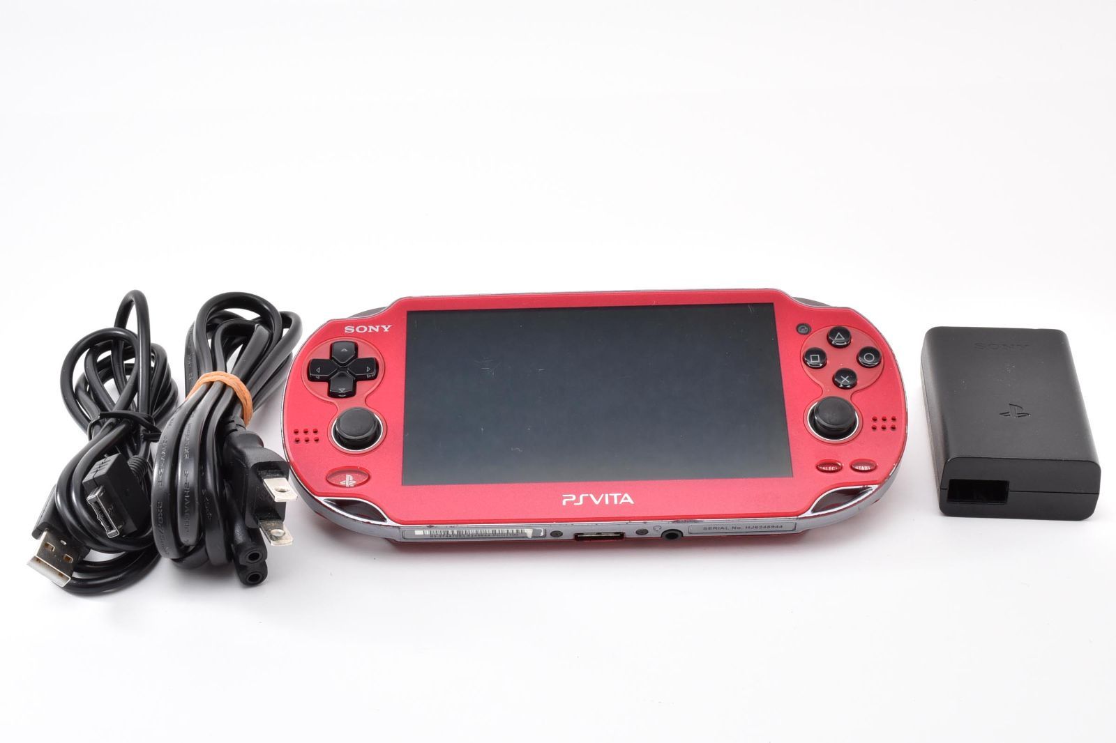 [Good Product/Rare Color] SONY PS Vita PCH-1100 Cosmic Red, Equipped with Organic EL, High-Quality Motion Product, Ready-to-Play Wi-Fi Model PlayStation Vita