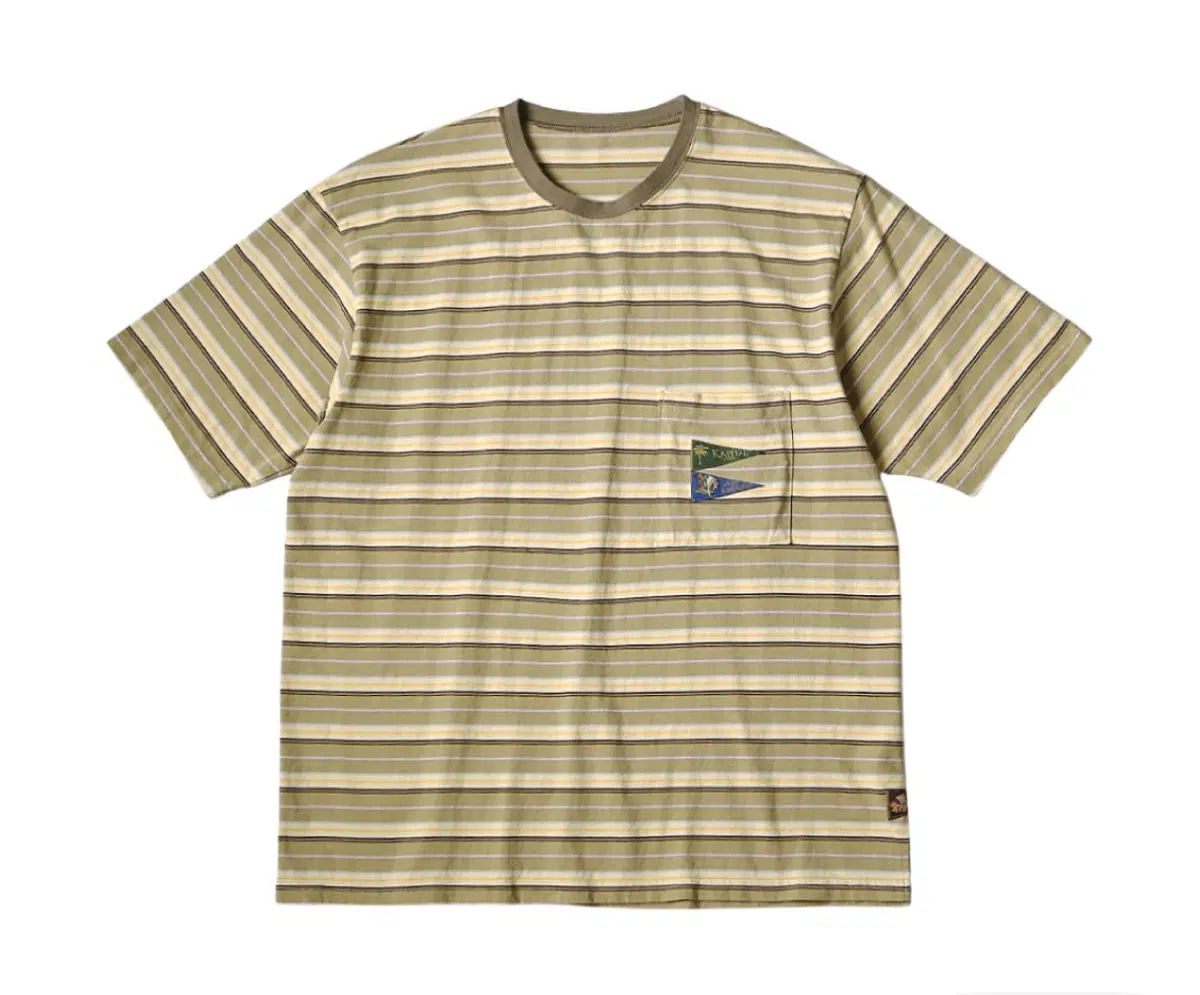 キャピタル マルチ ボーダー ジャージ ペンダント Tシャツ 3フラッグ ベージュ キナリ XL サイズ