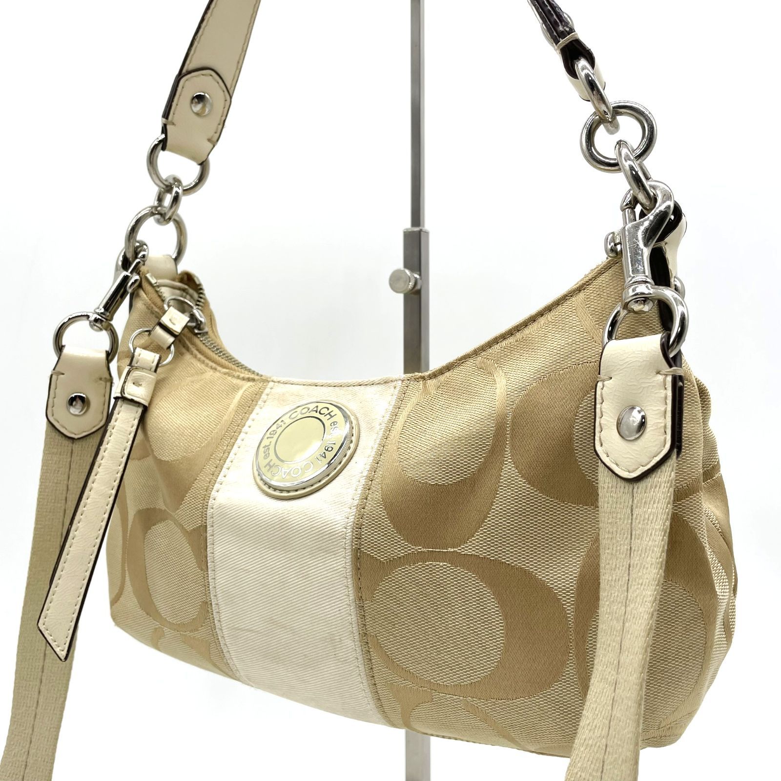 コーチ COACH ショルダーバッグ 2WAY 斜め掛け 肩掛け キャンバス 