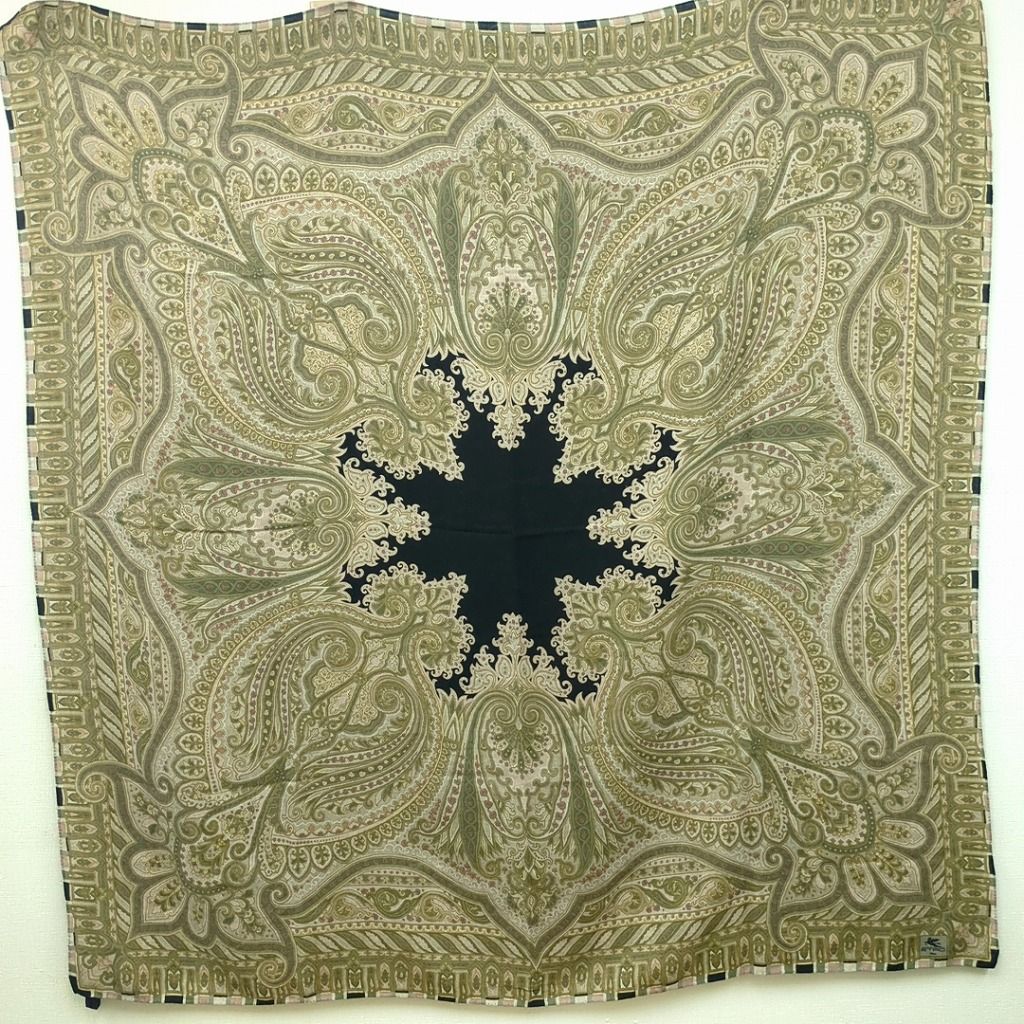 ETRO Milano ペイズリー柄 大判ストール シルク混 イタリア製 未使用 エトロ 大判ストール カシミヤシルク ペイズリー柄 132cm イタリア製