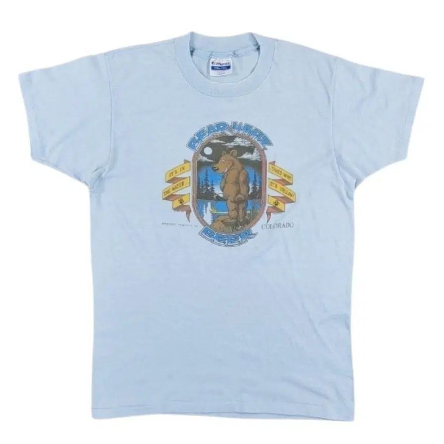 80年代 クマ ウィズ ビール 半袖 Tシャツ L