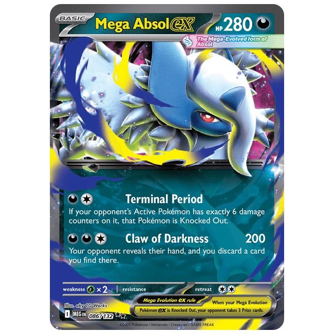 ポケカ メガアブソルex Mega Absol ex 【ホロ】 英語版 海外版 086/132