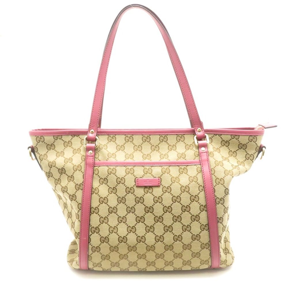 GUCCI グッチ バッグ GG2wayバッグ ベージュ/パープル キャンバス/カーフ ﾊﾞｯｸﾞ 388929 トートバッグ キャンバス ベージュ レディース【中古】431 51,836円