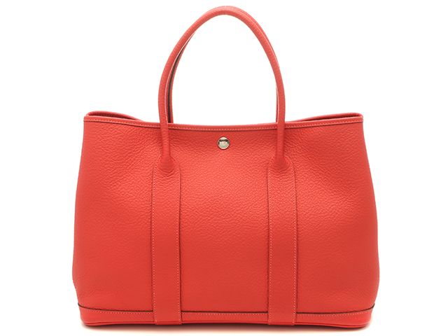 HERMES エルメス バッグ ガーデンパーティPM ブーゲンビリア/SV ﾊﾞｯｸﾞ トートバッグ カントリー ブーゲンビリア/SV R刻印 レディース【中古】471