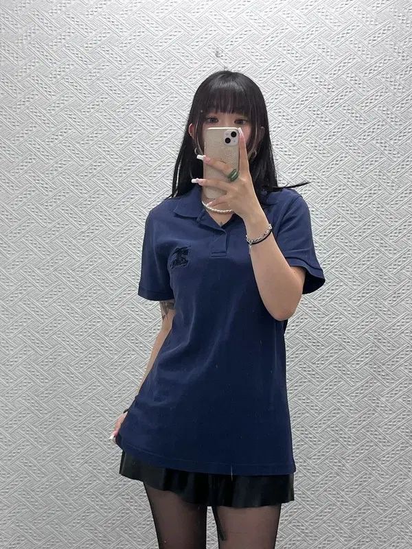 バーバリー ヴィンテージ モダンシック BIG 刺繍 ロゴ 半袖 カラーTシャツ L C13824