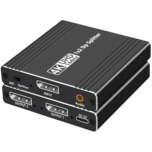 DisplayPort to デュアル DisplayPort 分配器 4K@144Hz DPスプリッター 1入力2出力 MSTハブ 4K@144Hz 120Hz 60Hz サポート 拡張 モード 対応 ミラーモード Display Port 3be99207 7,315円