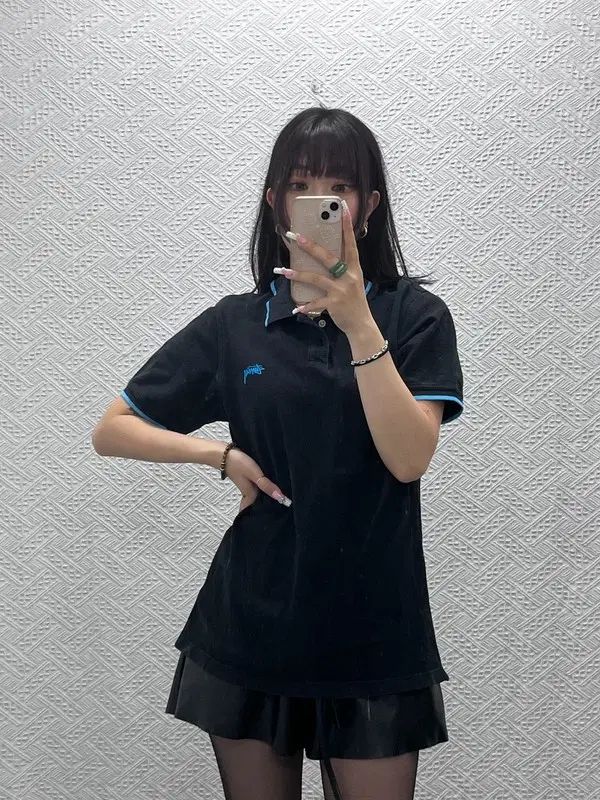 STUSSY STAYC オーシャンブルー ポロシャツ カラ Tシャツ M C13826