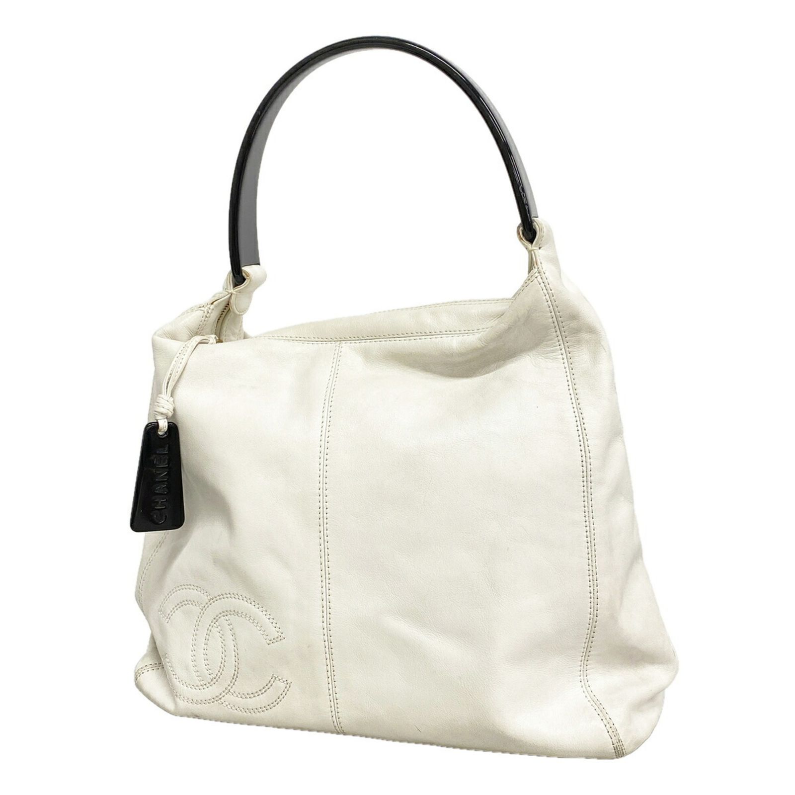 シャネル(Chanel) シャネル ショルダーバッグ レザー ホワイト レディース