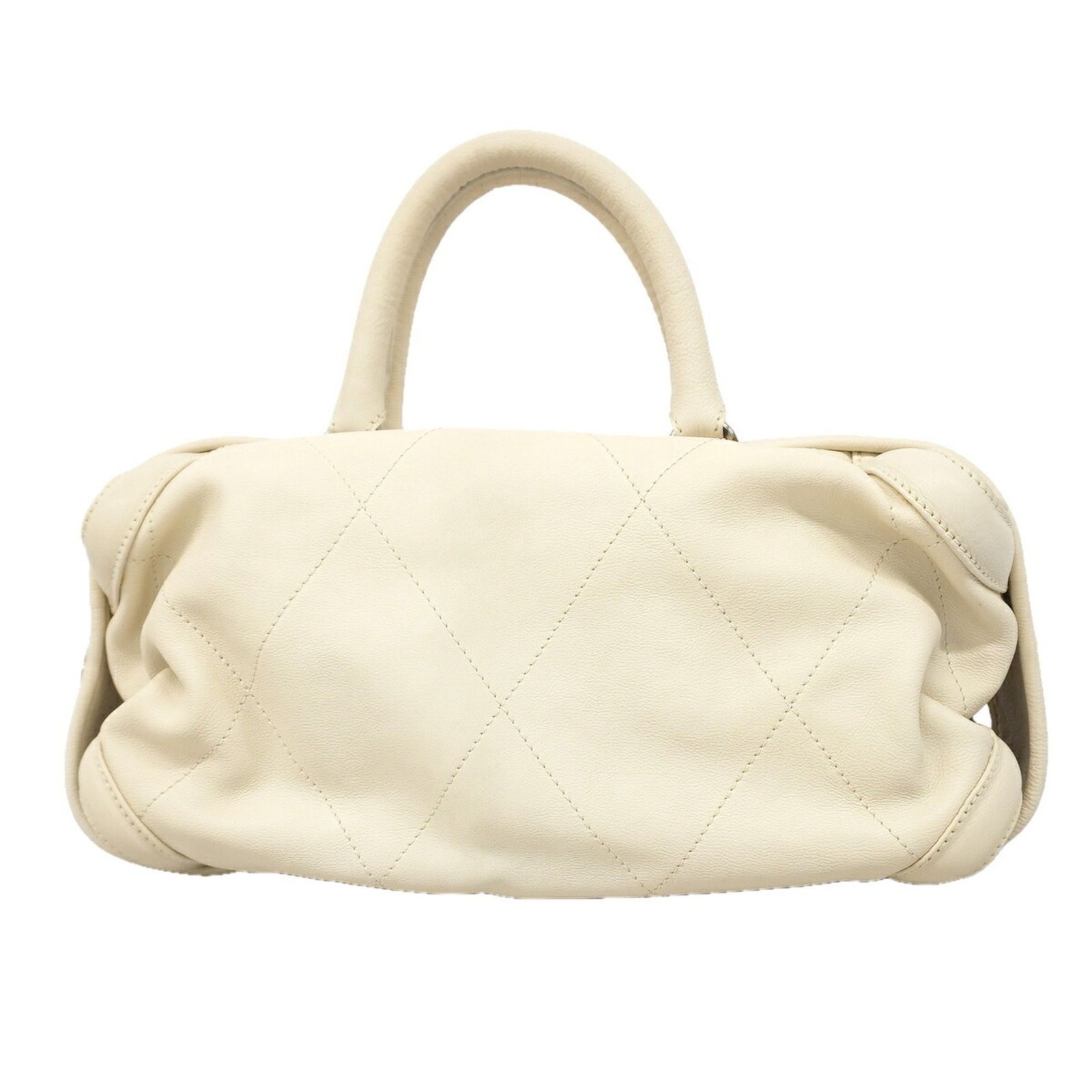シャネル(Chanel) シャネル ハンドバッグ カーフスキン アイボリー レディース