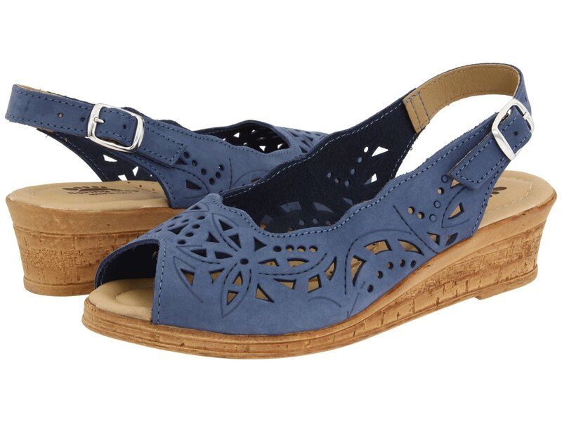 スプリングステップ レディース シューズ ヒール Spring Step Orella Blue Nubuck ブルー