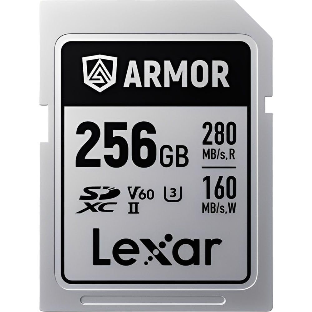新品 Lexar ARMOR SILVER PRO SDXC UHS-II メモリーカード256GB 最大読取速度 280MB/s 最大書込速度 160MB/s 6K対応 プロフェッショナル動画撮影対応 メーカー